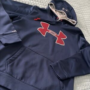 Under Armour Navy Hoodie with Red Logo